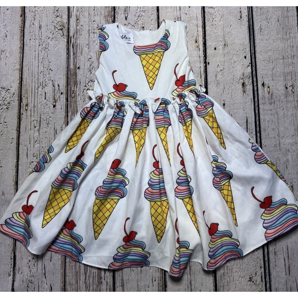 Lola + The Boys Dress Sleeveless Ice Cream Summer Girls Size 2 2T